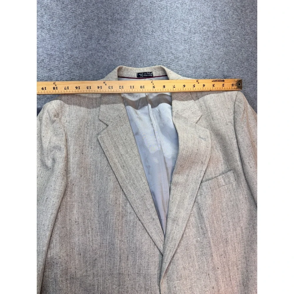 Egon Von Furstenberg Silk Blazer Mens 44‎ Beige Two Button Sport Coat Pure Silk